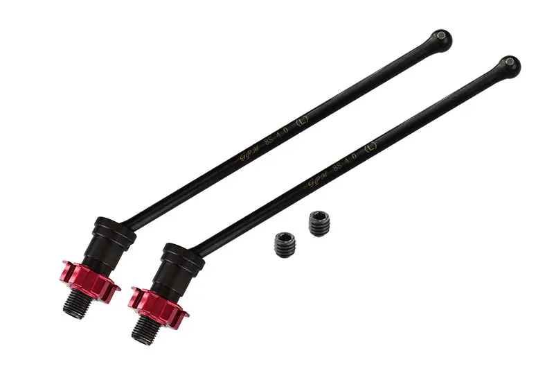 Medium Carbon Steel Front Or Rear Cvd Drive Shaft With Aluminium Hex Adapter For 1/5 Traxxas X Maxx 8S With Widemaxx - 8Pc Set Red 1