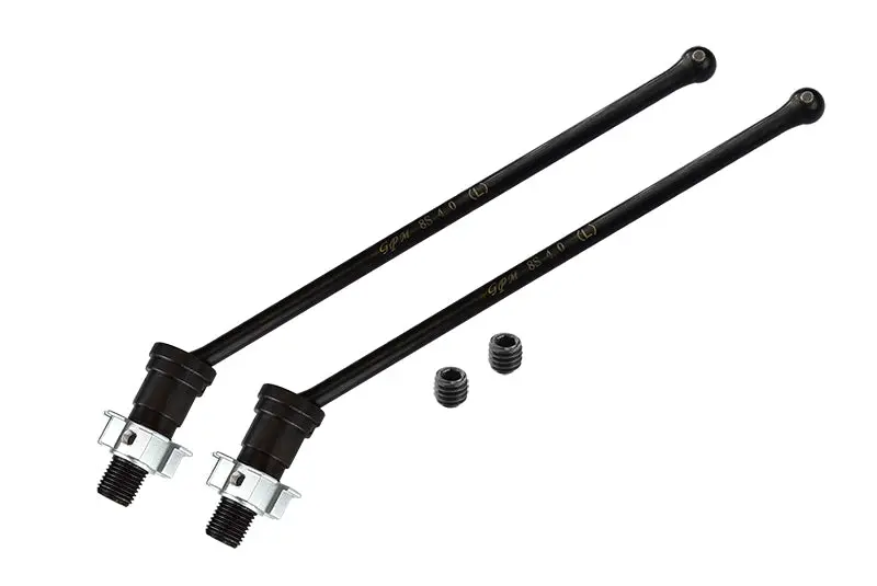 Medium Carbon Steel Front Or Rear Cvd Drive Shaft With Aluminium Hex Adapter For 1/5 Traxxas X Maxx 8S With Widemaxx - 8Pc Set Silver 1