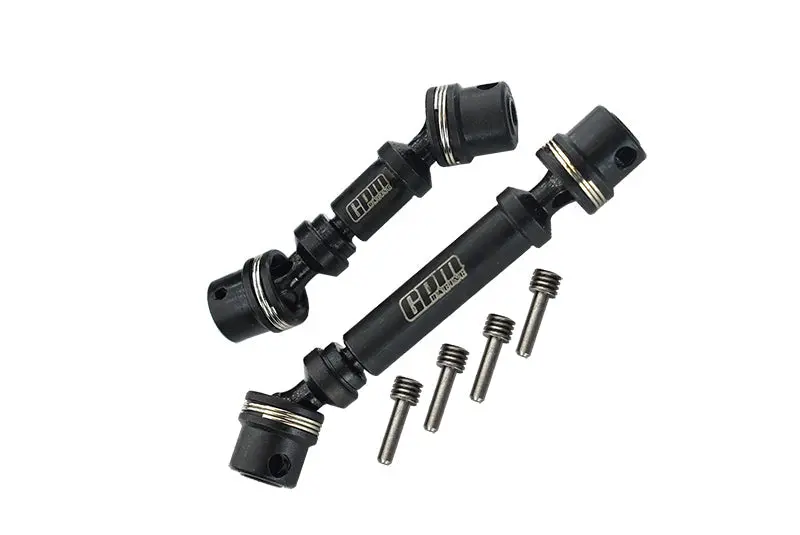 Medium Carbon Steel Front+Rear Center Driveshafts For Traxxas 1:18 Trx4m Ford Bronco Crawler 97074-1 / Trx4m Land Rover Defender 97054-1 Upgrades - Black 1
