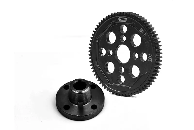 Medium Carbon Steel High Speed M0.6 Module Spur Gear 70T + Spur Gear Holder For Tamiya Rc 1/10 4Wd Xv-02 Pro #58707 Upgrade Parts 1