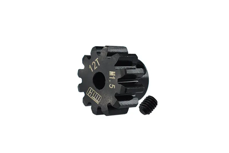 Medium Carbon Steel Motor Gear 12T For Traxxas 1:5 X Maxx 6S / X Maxx 8S / Xrt 8S Monster Truck Upgrades - 2Pc Set Black 1