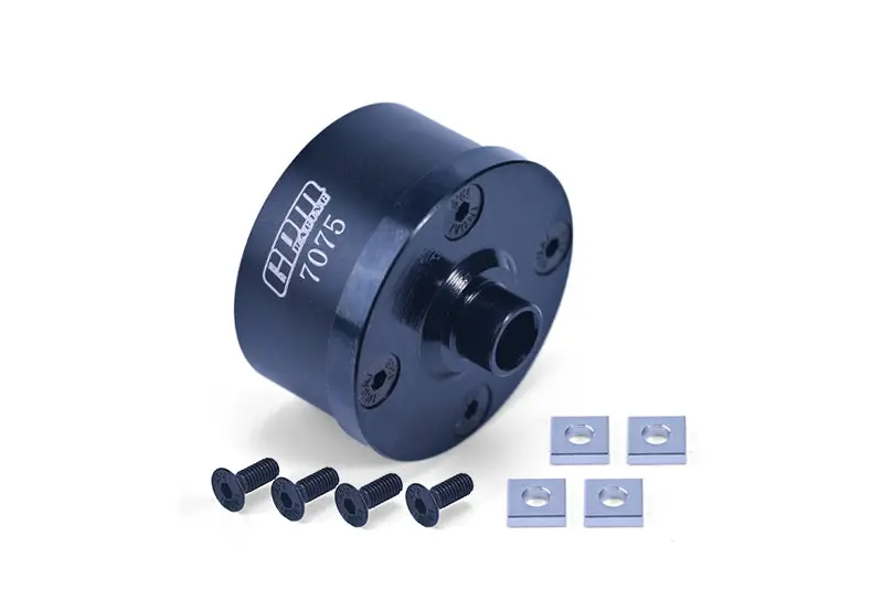 Medium Carbon Steel+Aluminium 7075 Front Middle Rear Diff Case For Losi 1:8 Lmt 4Wd Solid Axle Monster Truck / Lmt Mega Truck / Lmt Grave Digger/Son-Uva Digger / Tlr Tuned Lmt Kit Upgrades - Black 1