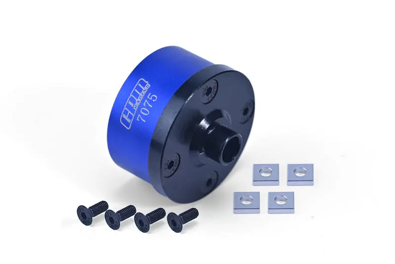 Medium Carbon Steel+Aluminium 7075 Front Middle Rear Diff Case For Losi 1:8 Lmt 4Wd Solid Axle Monster Truck / Lmt Mega Truck / Lmt Grave Digger/Son-Uva Digger / Tlr Tuned Lmt Kit Upgrades - Blue 1