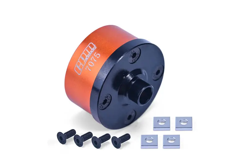 Medium Carbon Steel+Aluminium 7075 Front Middle Rear Diff Case For Losi 1:8 Lmt 4Wd Solid Axle Monster Truck / Lmt Mega Truck / Lmt Grave Digger/Son-Uva Digger / Tlr Tuned Lmt Kit Upgrades - Orange 1