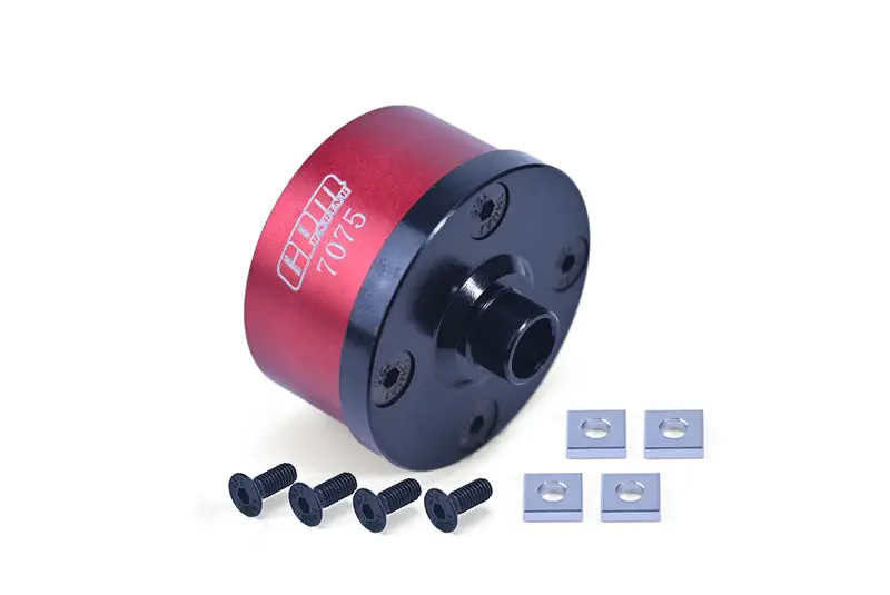 Medium Carbon Steel+Aluminium 7075 Front Middle Rear Diff Case For Losi 1:8 Lmt 4Wd Solid Axle Monster Truck / Lmt Mega Truck / Lmt Grave Digger/Son-Uva Digger / Tlr Tuned Lmt Kit Upgrades - Red 1