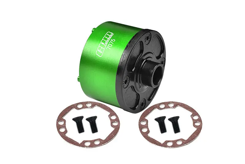 Medium Carbon Steel+Aluminium 7075-T6 Front Or Rear Diff Case For Arrma 1:5 Kraton 8S Blx / Outcast 8S Blx / Kraton Exb Roller / Outcast Exb Roller Upgrades - Green 1