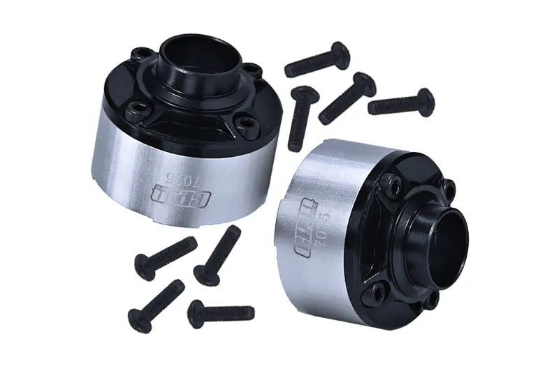 Medium Carbon Steel+Aluminum 7075 Front Center Rear Diff Case Set Of Two For Traxxas 1:5 X Maxx 6S / X Maxx 8S / Xrt 8S Monster Truck - Silver 1