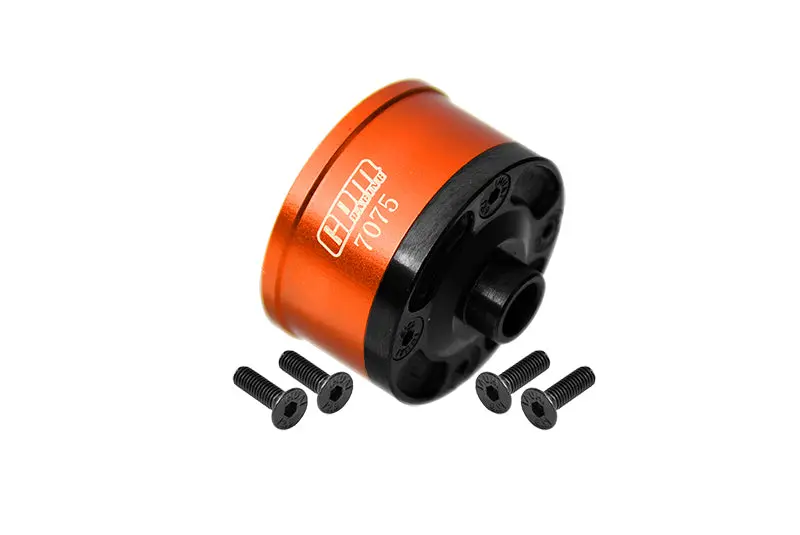 Medium Carbon Steel+Aluminum 7075-T6 Front Or Middle Or Rear Diff Case For Traxxas 1/8 4Wd Sledge Monster Truck 95076-4 Upgrade Parts - Orange 1