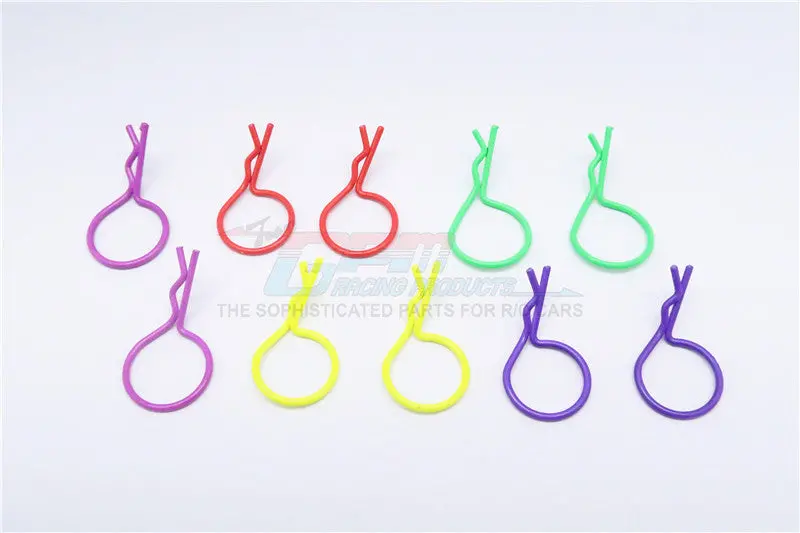 Medium Flu Round Body Clip Set (Mixed Color) - 10Pcs 1