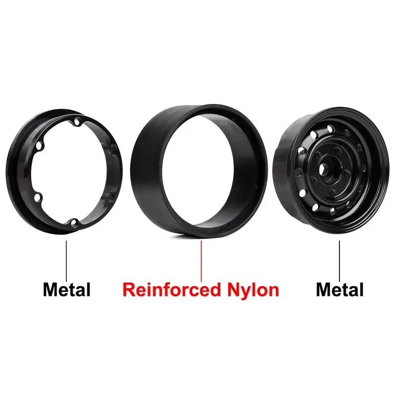 Metal 1.9" Beadlock 12-Holes Wheel Rim Hub For 1/10 Rc Crawler Car Axial Scx10 90046 D90 Traxxas Trx-4 - 4Pc Silver 2