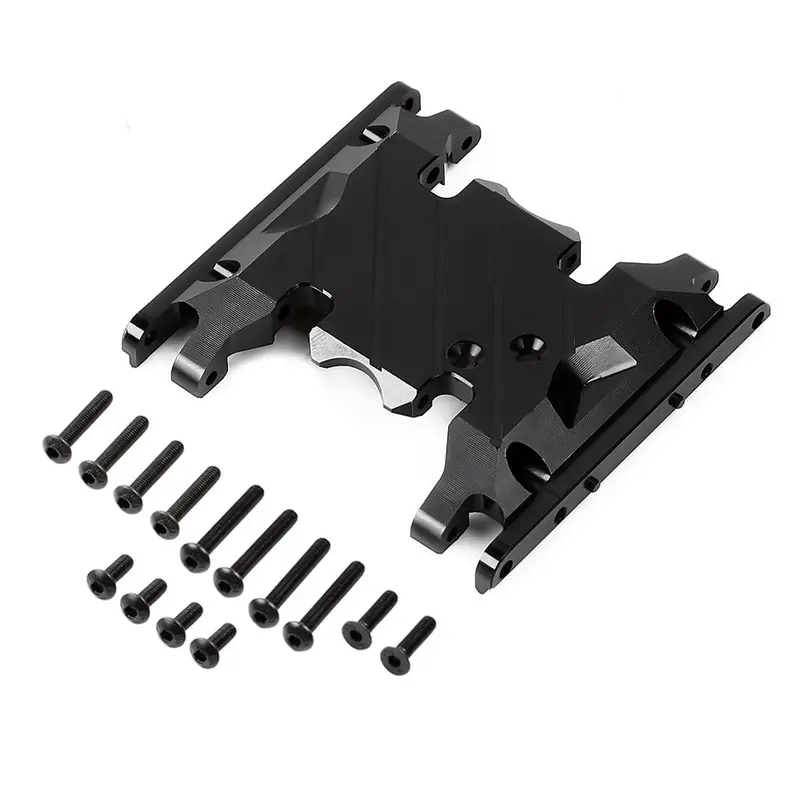 Metal Double Speed Transmission Mount Gearbox Holder For 1/10 Rc Crawler Axial Scx10 Ii Umg10 4Wd Axi90075 - 1 Set Black 1