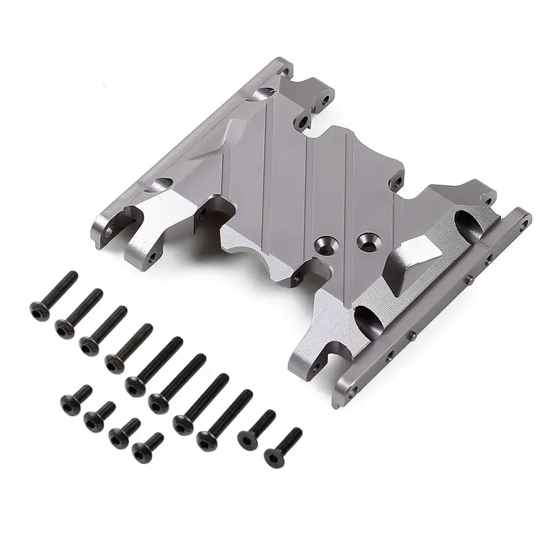 Metal Double Speed Transmission Mount Gearbox Holder For 1/10 Rc Crawler Axial Scx10 Ii Umg10 4Wd Axi90075 - 1 Set Grey Silver 1
