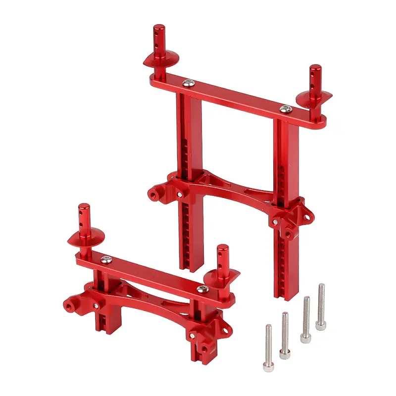 Metal Front Rear Body Mounts Shell Post For 1/10 Rc Crawler Car Traxxas Trx4 8215 Upgrade Parts - 4Pc Set Red 1
