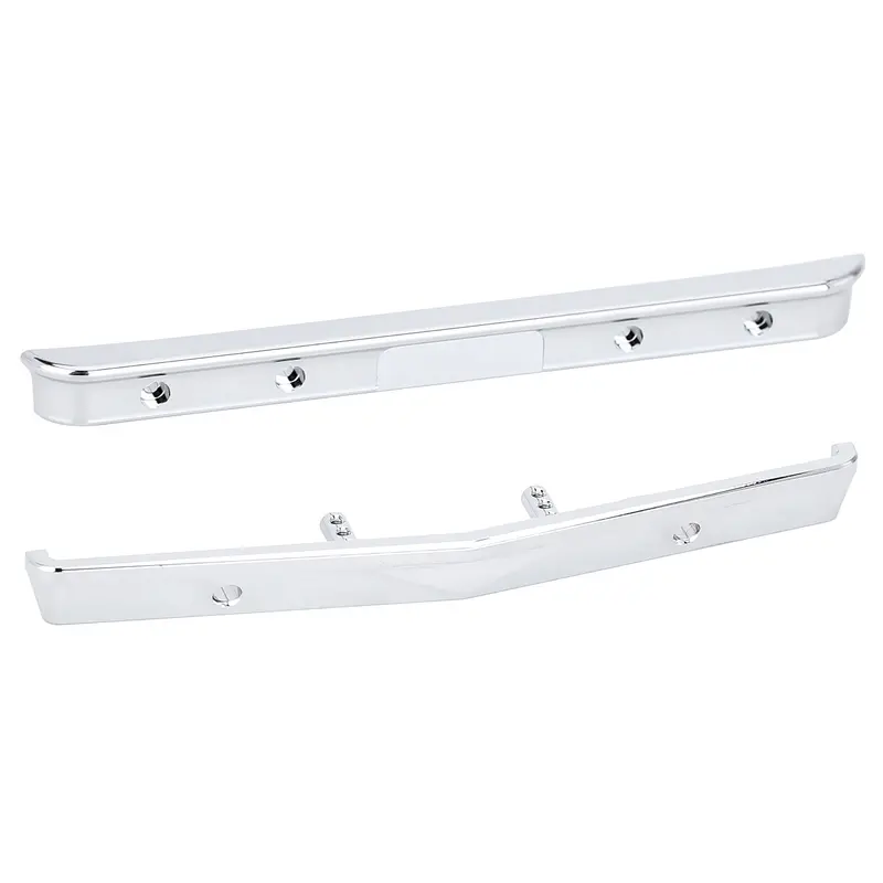 Metal Front Rear Bumper For 1/24 Rc Crawler Car Axial Scx24 Axi00001t1 Chevrolet C10 Upgrade Parts - 2Pc Set Silver 1