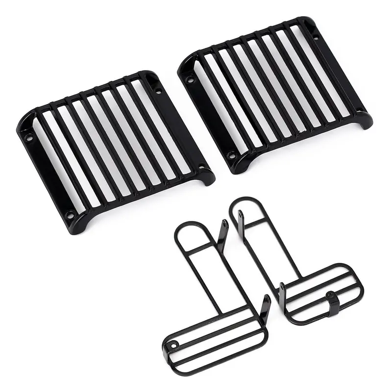 Metal Front Rear Light Cover Protective Shell For 1/10 Rc Crawler Car Traxxas Trx4 Defender Body Shell Upgrade Parts - 1 Set Black 1