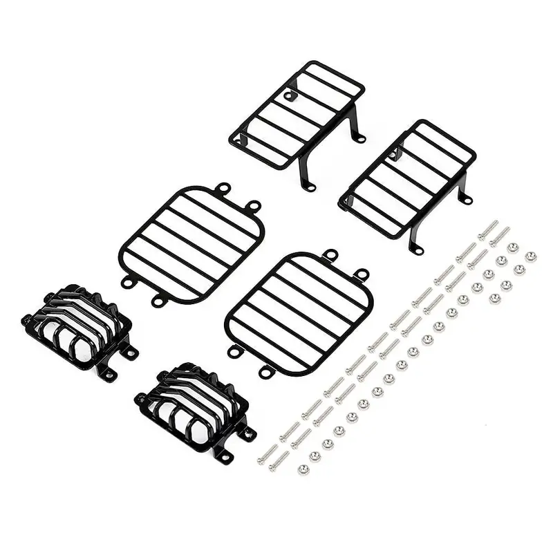 Metal Front Rear Light Cover Protective Shell For 1:10 Rc Crawler Traxxas Trx4 G500 Trx6 G63 Upgrade Parts - 6Pc Set 1