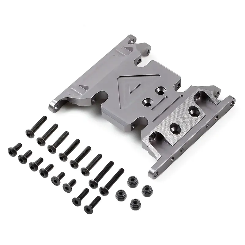 Metal Gearbox Mount Transmission Holder For 1/10 Rc Crawler Axial Scx10 Ii 90046 90047 90075 - 1 Set Grey Silver 1