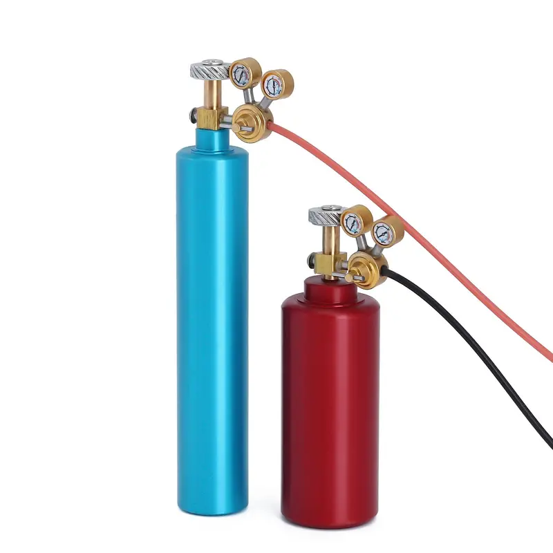 Metal Mini Oxygen & Acetylene Tank Welding Torch Accessory For 1/10 Rc Crawler Car Axial Scx10 90046 Traxxas Trx-4 Trx-6 - Blue+Red 1
