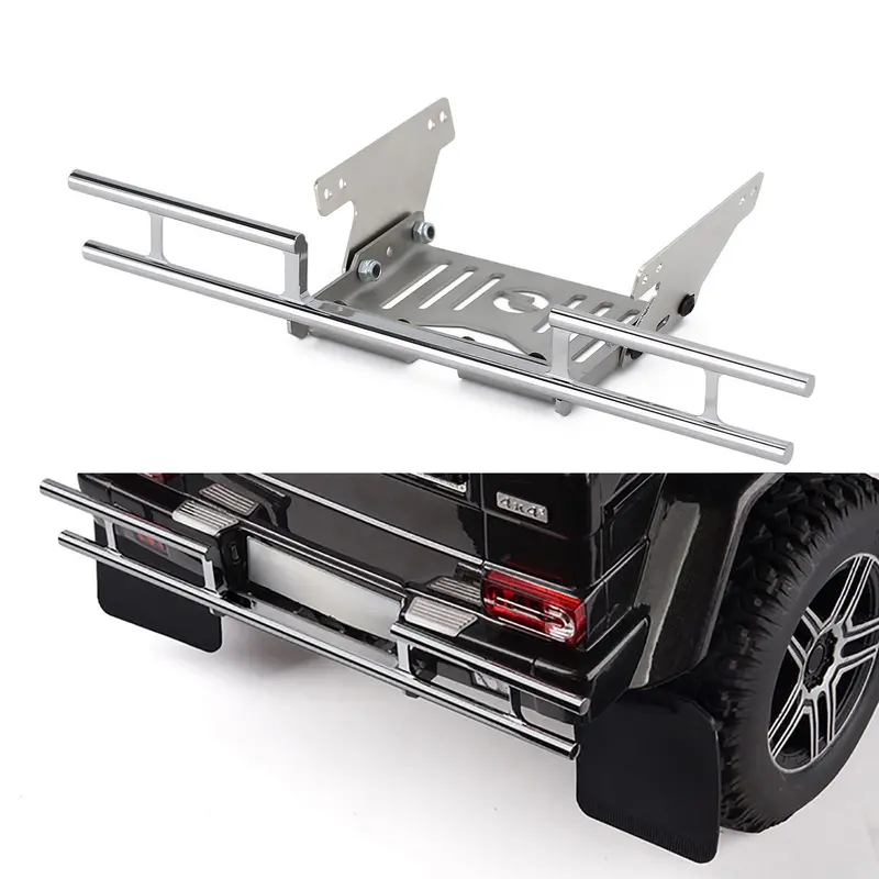 Metal Rear Bumper For 1/10 Rc Car Traxxas Trx4 G500 Trx6 G63 Upgrade Parts - 1 Set Silver 1