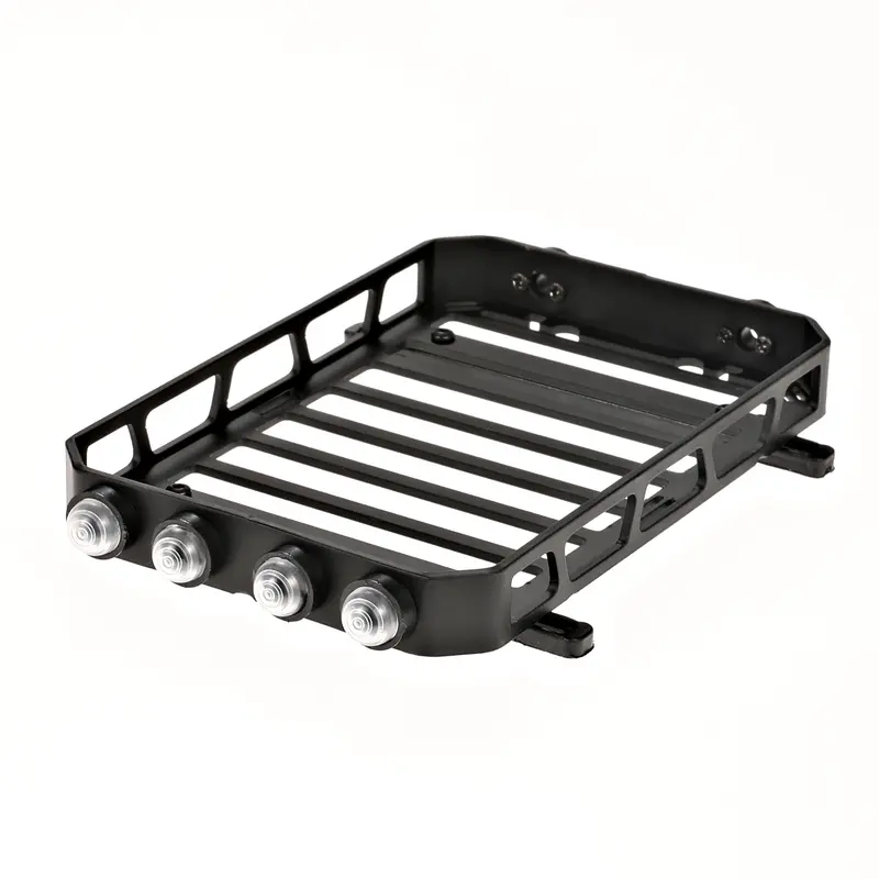 Metal Roof Luggage Rack For Axial 1/24 4Wd Scx24 Deadbolt Axi90081 - 42Pc Set Black 1