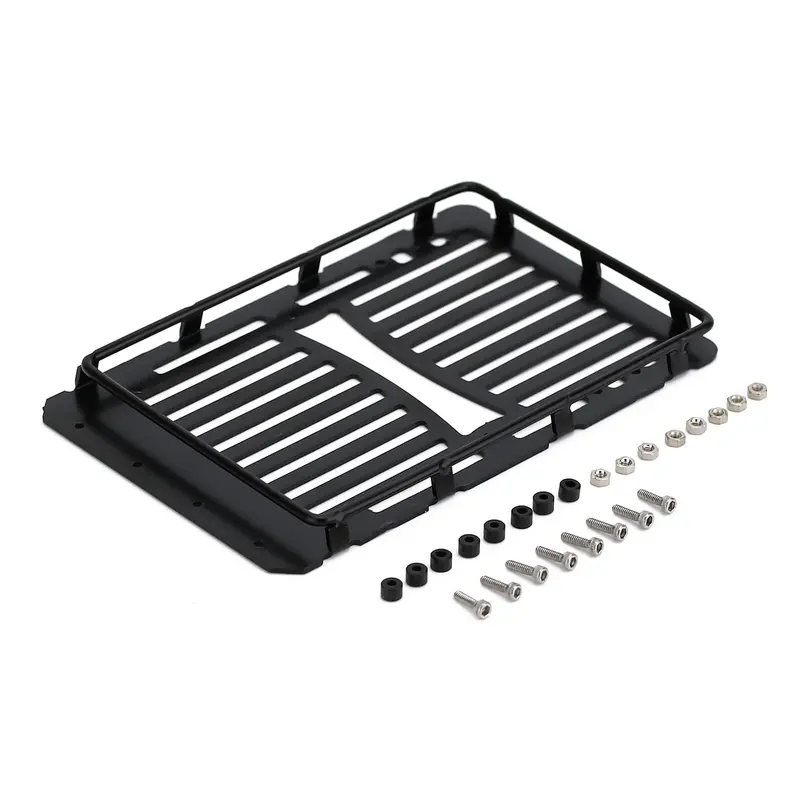 Metal Roof Rack Luggage Carrier For 1/24 Rc Crawler Car Axial Scx24 Axi00002t1 Axi00002t2 2019 Jeep Wrangler Jlu Crc - 1 Set Black 1