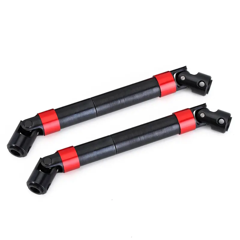 Metal Steel Heavy-Duty Drive Shaft For 1/6 Axial Scx6 Jeep Jlu Wrangler Upgrade Parts - 2Pc Red 1