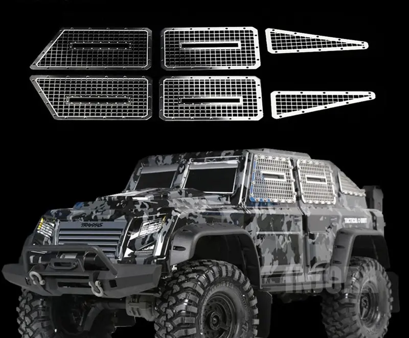 Metal Window Mesh Protective Net For 1/10 Traxxas Trx-4 Tactical Unit 1