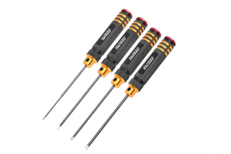 Metric Hex Driver Wrench Set 4Pcs Set Hex 1.5/2.0/2.5/3.0Mm Ti Tips (Silver Tips) 1