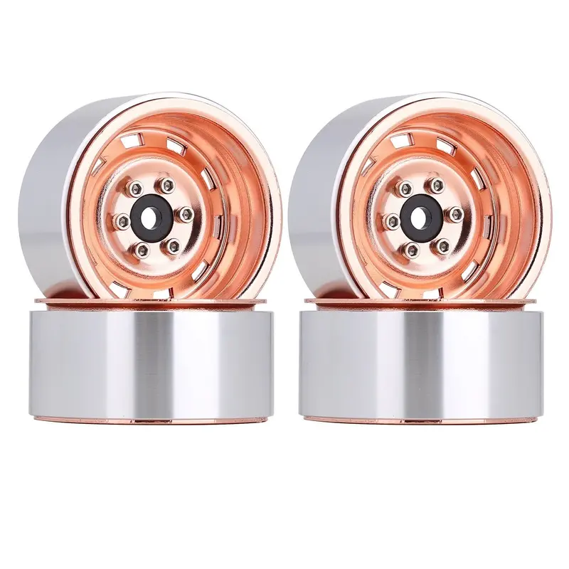 Negative Offset 3Mm Metal 1.9" Beadlock Wheel Rim Hub For 1/10 Rc Crawler Car Axial Scx10 90046 Traxxas Trx4 D90 - 4Pc Gold 1