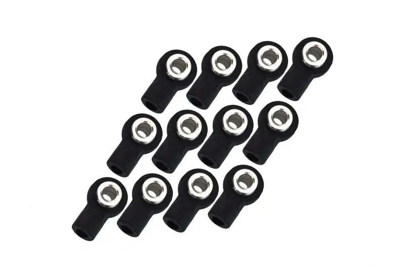 Nylon Ball Links With 5.8X3x6mm Balls (10Mm Long) For 1/14-1/18 Scale 3Mm Clockwise And Anticlockwise Turnbuckle  - 12Pcs Set Black 1