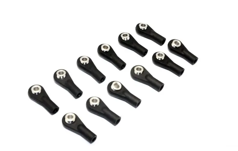 Nylon Ball Links With 5.8X3x6mm Balls (16Mm Long) For 1/10-1/18 Scale 3Mm Clockwise And Anticlockwise Turnbuckles - 12Pcs Set Black 1