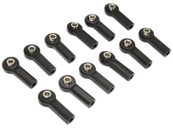 Nylon Ball Links With 5.8X3x7.4Mm Balls (22Mm Long) For 1/10 Scale 4Mm Clockwise And Anticlockwise Turnbuckles - 12Pc Set Black 1