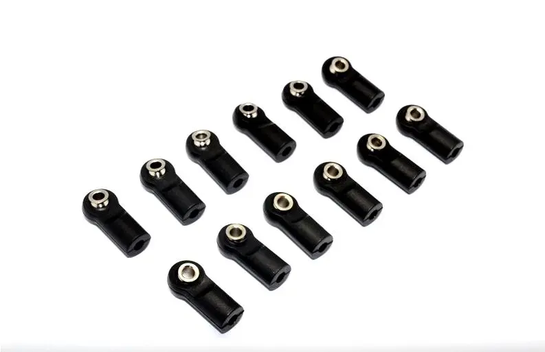 Nylon Ball Links With 5.8X3x7mm Balls (16.5Mm Long) For 1/10 Scale 4Mm Clockwise And Anticlockwise Turnbuckles - 12Pcs Set Black 1
