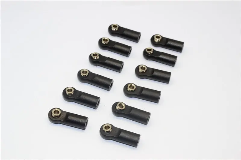 Nylon Ball Links With 5.8X3x7mm Balls (18.5Mm Long) For 1/10 Scale 4Mm  Clockwise And Anticlockwise  Turnbuckles - 12Pcs Set Black 1