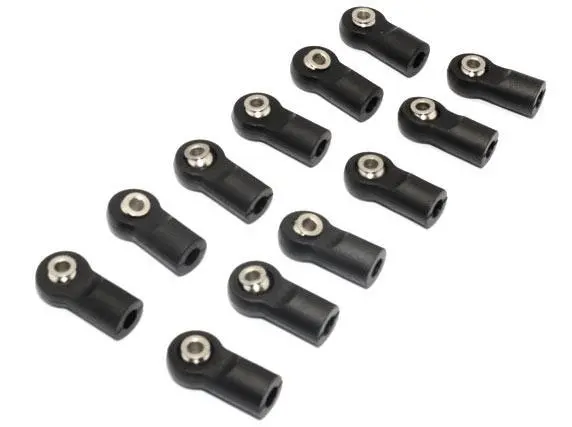 Nylon Ball Links With 6.8X3x7mm Balls (16.5Mm Long) For 1/10-1/18 Scale 5Mm Clockwise And Anticlockwise Turnbuckles - 12Pc Set Black 1