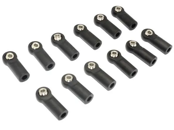 Nylon Ball Links With 6.8X3x7mm Balls (22Mm Long) For 1/8-1/10 Scale 5Mm Clockwise And Anticlockwise Turnbuckles - 12Pc Set Black 1