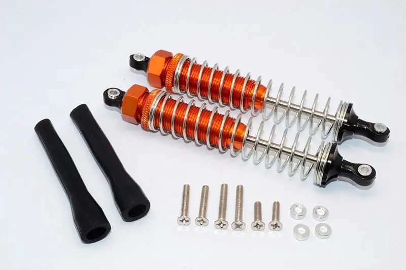 Off-Road - Plastic Ball Top Damper (105Mm) With Dust-Proof Black Plastic Cover & Washers & Screws - 1Pr Set Orange 1