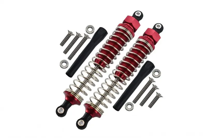 Off-Road - Plastic Ball Top Damper (105Mm) With Dust-Proof Black Plastic Cover & Washers & Screws - 1Pr Set Red 1