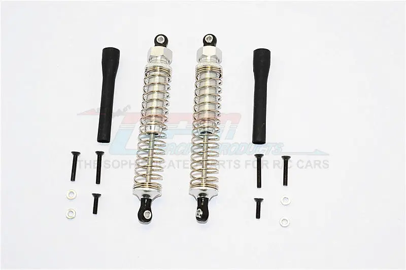 Off-Road - Plastic Ball Top Damper (110Mm) With Dust-Proof Black Plastic Cover & Washers & Screws - 1Pr Set Silver 1