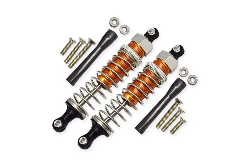 Off Road - Plastic Ball Top Damper (85Mm) With Dust-Proof Black Plastic Cover & Washers & Screws - 1Pr Set Orange 1