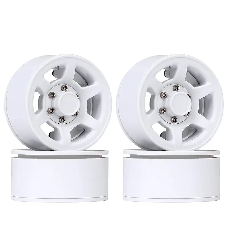 Plastic 1.55" Beadlock Wheel Rim For 1/10 Rc Crawler Car Axial 90069 D90 Tf2 Tamiya Cc01 Lc70 Mst Jimny - 4Pc Set White 1