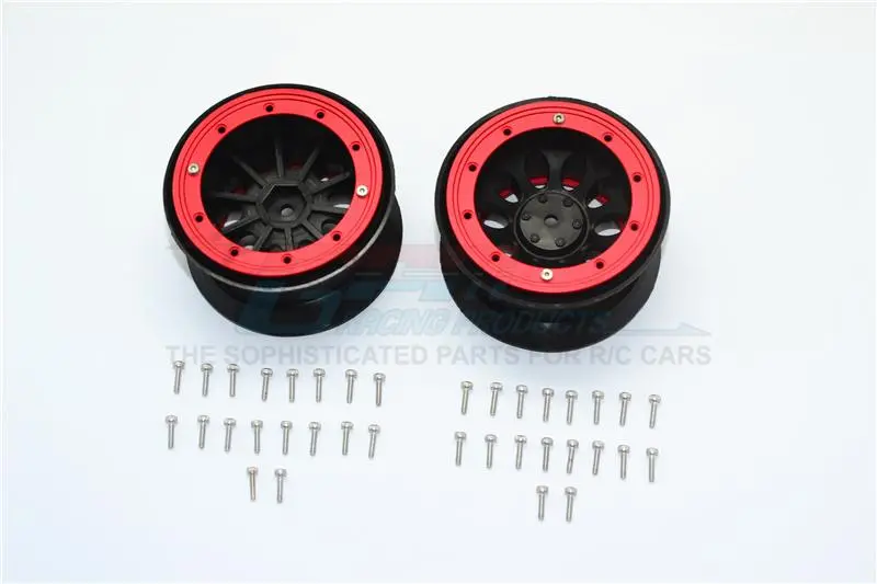 Plastic 2.2" Wheels - 1Pr Set Red 1