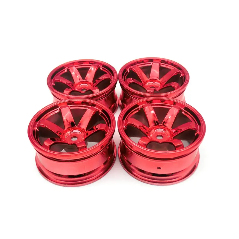 Plastic Wheel Rim For 1/10 Rc On-Road Drift Car - 4Pcs Red 1