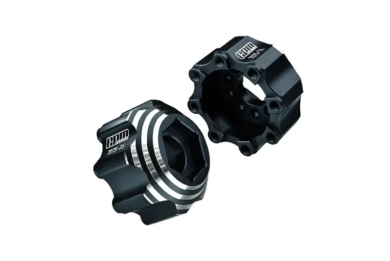 Pro-Line 8X32 To 17Mm 1/2" Offset Aluminum 7075T-6 Hex Adapters For Pro-Line 8X32 3.8" Removable Wheels #6353-00/ #6345-00 - 2Pcs - Black 1