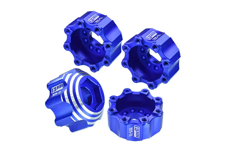 Pro-Line 8X32 To 17Mm 1/2" Offset Aluminum 7075T-6 Hex Adapters For Pro-Line 8X32 3.8" Removable Wheels #6353-00/ #6345-00 - 4Pcs - Blue 1