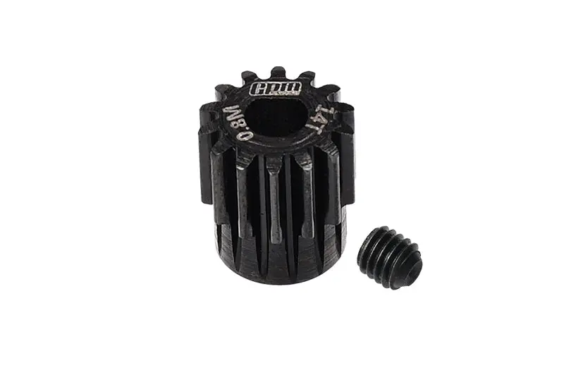 R/C Car Parts : 40Cr Steel Motor Gear 14T (32 Pitch, Module: 0.8Mm, Motor Tooth Diameter: 5Mm) - Black 1
