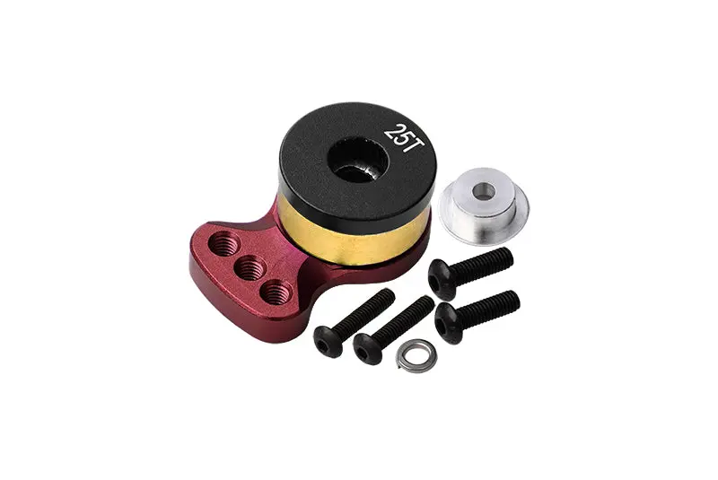 R/C Car Parts : Aluminum 6061 Alloy Hi-Torque Servo Saver For 25T Spline Output Shaft (S) - Red 1