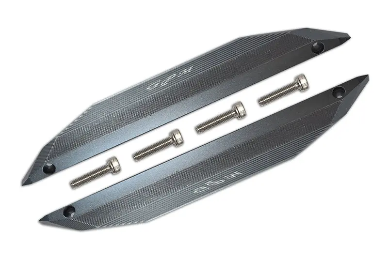 R/C Car Parts : Aluminum Chassis Side Bars For Traxxas 1/10 Maxx 4Wd Monster Truck - 1Pr Set Gray Silver 1