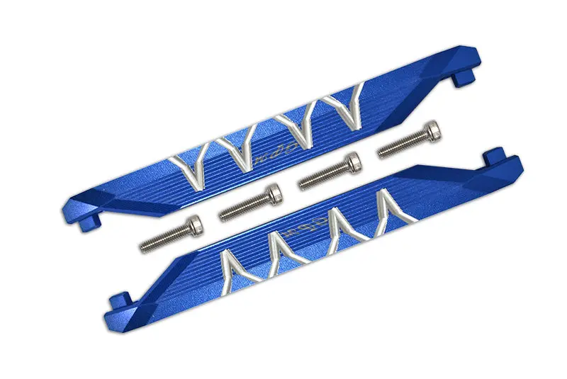 R/C Car Parts : Aluminum Chassis Side Bars (Silver Inlay Version) For Traxxas 1/10 Maxx 4Wd Monster Truck - 1Pr Set Blue 1