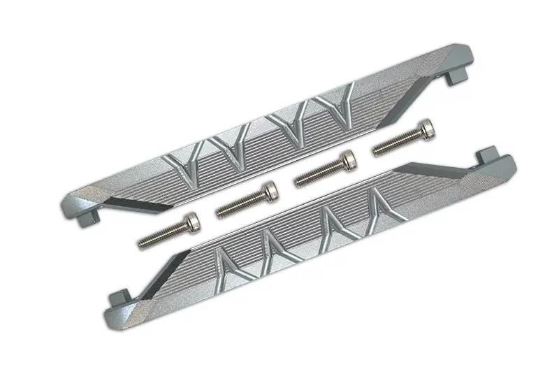 R/C Car Parts : Aluminum Chassis Side Bars (Silver Inlay Version) For Traxxas 1/10 Maxx 4Wd Monster Truck - 1Pr Set Silver 1